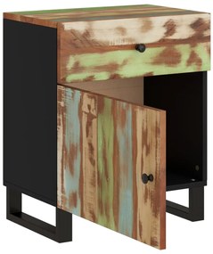 Tömör újrahasznosított és szerelt fa éjjeliszekrény 50x33x60 cm