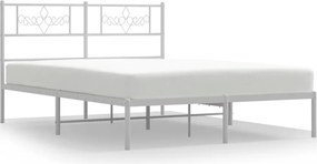 vidaXL fehér fém ágykeret fejtámlával 120x190 cm