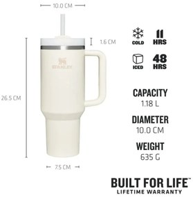 Krémszínű termosz szívószállal 1,18 l Quencher H2.O FlowState – Stanley