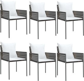 vidaXL 6 db barna polyrattan kerti szék párnával 54x61x83 cm