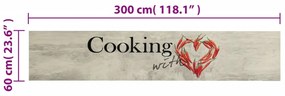 cooking feliratos mosható bársony konyhaszőnyeg 60 x 300 cm