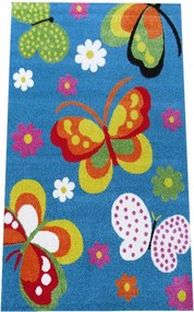 Gyerek darab szőnyeg Pillangók kék alapon 200x290