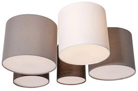 Mennyezeti lámpa fehér, szürke és barna 5-lámpás - Multidrum