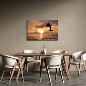 Kép - Delfin naplementében (90x60 cm)