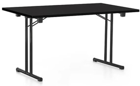 Összecsukható asztal 140 x 80 cm, fekete lábak, fekete