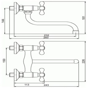 Novaservis - Mosogató/mosdó csaptelep TITANIA RETRO fényes króm