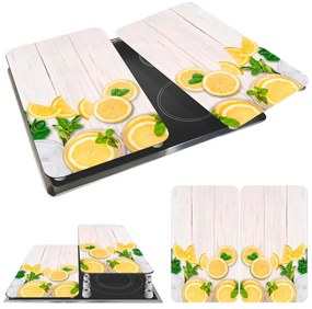 Edzett üveg tűzhely fedőlap szett 2 db-os 52x30 cm Lemons – Wenko