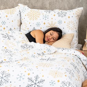 4Home Flanel ágynemű Frosty snowflakes, 220 x 200 cm, 2 db 70 x 90 cm
