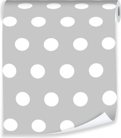 Pöttyös Tapéta Pöttyös Szürke Flizelin Fali Tapéta Gyerekeknek Tekercsben