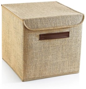 Világosbarna fedeles juta tárolódoboz 30x30x30 cm – Mioli Decor