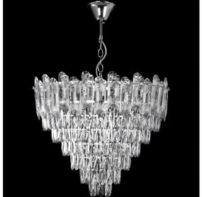 LED láncos csillár 11xE27/60W/230V + 7xLED/6W, átm. 60 cm, fényes króm