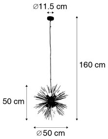 Art Deco függőlámpa arany 6-lámpás - Broom