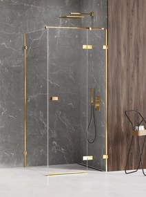New Trendy Avexa Gold Shine zuhanykabin 90x90 cm négyzet arany fényes/átlátszó üveg EXK-1661
