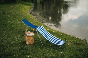Összecsukható strandnyugágy SAND, kék csíkokkal