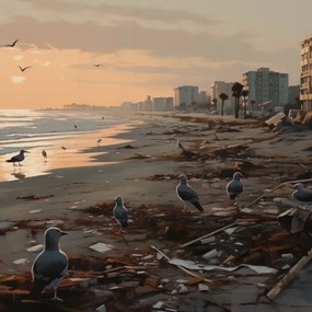 Poszter 90x90cm Sirályok a vihar után