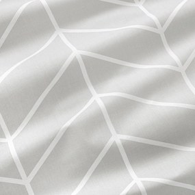 Goldea pamut ágyneműhuzat - fehér cikkcakk szürkén 140 x 200 és 70 x 90 cm