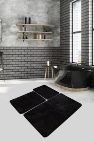 Havai 3 db Fürdőszobai szőnyeg, Chilai, 40x60 cm/50x60 cm/60x100 cm, fekete