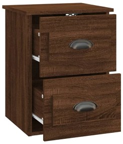 2db barna tölgyszínű falra szerelhető éjjeliszekrény 41,5x36x53