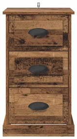 vidaXL Éjjeliszekrény fiókkal Öreg fa 39 x 39 x 67,5 cm Faanyag