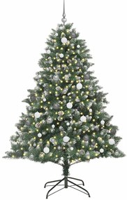 Műkarácsonyfa LED -es lámpákkal Zöld 210cm PVC
