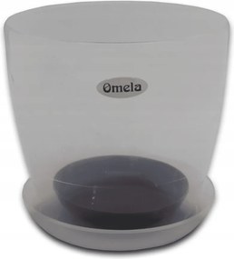 Műanyag virágtartó kaspó állvánnyal átlátszó 18cm