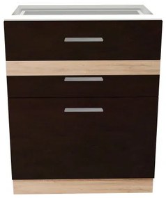 Salandra háromfiókos alsó konyhaszekrény IC 60 Dark sonoma N