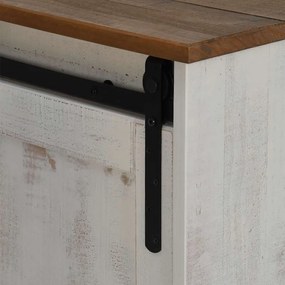 HALDEN fehér tömör fa TV szekrény 2 tolóajtóval 150x40x60 cm
