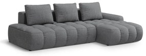 Szürke kinyitható-tárolóhelyes sarokkanapé (jobb oldali-heverő résszel) Linz – Cosmopolitan Design
