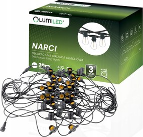 Kerti girland KĂŒltĂ©ri LĂĄnc FĂ©nyfĂŒzĂ©r 20m 40x E27 PrĂ©mium