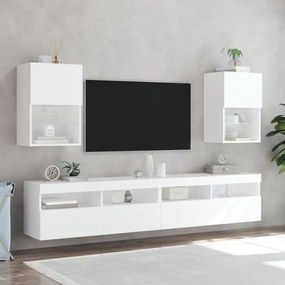 fehér TV-szekrény LED-lámpákkal 40,5x30x60 cm