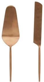 Rozsdamentes acél torta tálaló készlet 2 db-os Kelda – Kave Home