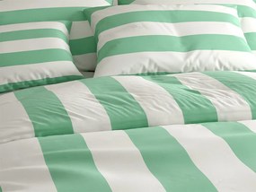Pamut ágynemű STRIPES fehér-zöld Ágyneműhuzat mérete: 70 x 90 cm | 140 x 200 cm