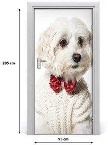 Poszter tapéta ajtóra kutya fegyverrel 85x205 cm
