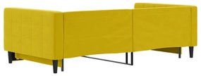 sárga kihúzható bársonyheverő 100 x 200 cm