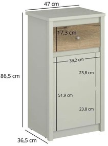 Komód Kodro 3 (kasmír + evoke tölgy) . Akció -17%. 1116943