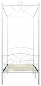 fehér fém baldachinos ágykeret 100 x 200 cm