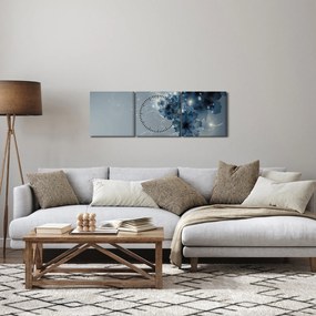 Kép - Gyengéd virágok (órával) (90x30 cm)