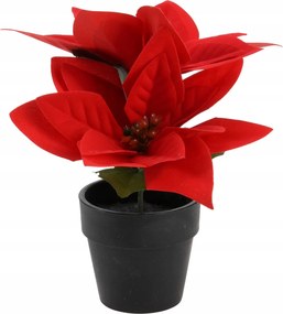 Betlehemi Csillag Művirág Cserépben Piros Karácsonyra 18 cm magas