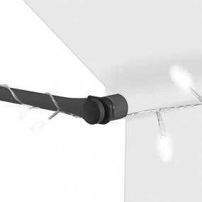 krémszínű kézzel kihúzható LED-es napellenző 350 cm