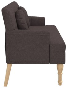 sötétbarna szövetpad párnákkal 113x64,5x75,5 cm