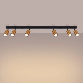 Sollux SL.1380 - Spotlámpa WINX 6xGU10/10W/230V fekete/réz