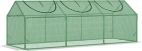 Outsunny Ablakkal Rendelkező Üvegház PE Üvegház Paradicsomház Hidegkeret 180 x 60 x 60 cm Zöld | Aosom