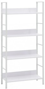 4 szintes fehér szerelt fa könyvespolc 60 x 27,6 x 124,5 cm