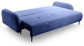 Ággyá alakítható, kárpitozott, háromszemélyes CLOUDY kanapé – kék