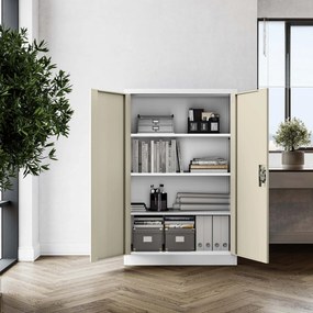 Szekrény KEVIN, 900 x 1400 x 400 mm, Eco Design: fehér/ sonoma tölgy