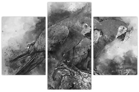 Kép - Akvarell papagájok (90x60 cm)