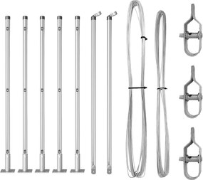vidaXL Kerítésoszlop 7 pcs Ezüst Acél