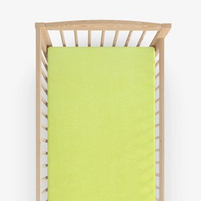 Goldea nem áteresztő frottír matracvédő kiságyba - lime színű 60 x 120 cm