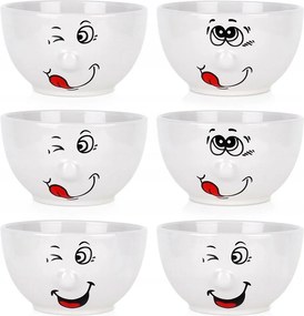 Kerámia tálak 13,5 cm 550 ml 6 db-os szett Smiley Siaki Collection