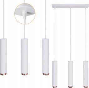 Mennyezeti Lámpa Függeszték Led Cső 105 CM Fehér Réz állítható magasság